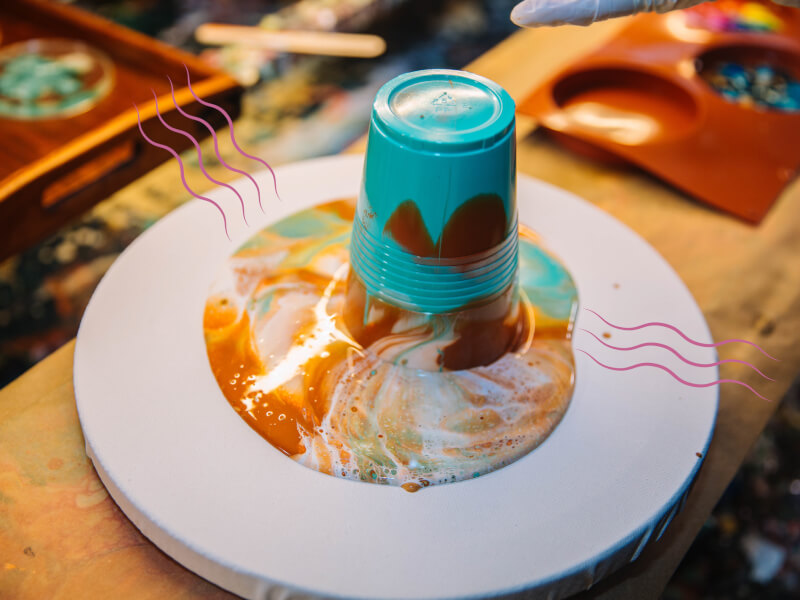dirty pour acrylic paint pouring
